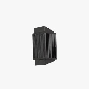 EIN559 Round/Rectangular Metal/Acrylic Outdoor Wall Lamp, Black