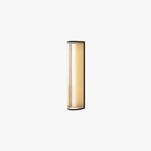 EIN553 Semi-Cylindrical Outdoor Metal/Acrylic Wall Lamp, Clear/Black