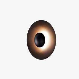 EIN544 Designer Round Metal Outdoor Wall Lamp, Black/White