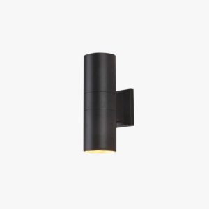 EIN537 Minimalist Metal Double-headed Outdoor Wall Lamp, Black
