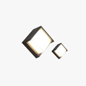 EIN546 Square Metal Outdoor Wall Lamp, Black/White