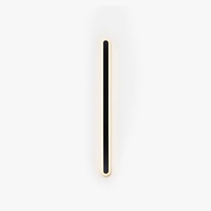 EIN543 Edge Minimalist Metal Linear Oval Outdoor Wall Lamp, Black