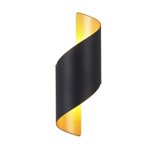EIN535 Conch Shape Metal Indoor Wall Lamp, Black/White/Gold