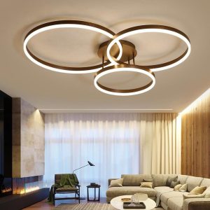 EIN561 3 Circles Metal Dimmable LED Modern Flush Mount Ceiling Lighting