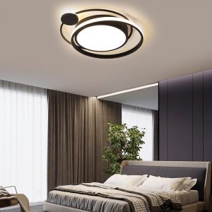 EIN584 LED Offset Circles Geometric Classic Dimmable Flush Mount Ceiling Light for Bedroom