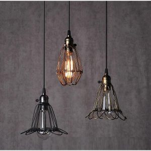 EIN577 Nordic Vintage Metal Lantern Pendant Light LED Industrial Ceiling Light